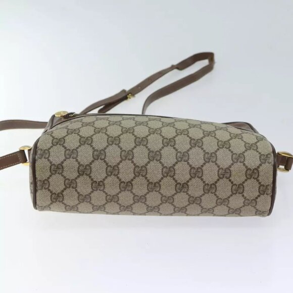 GUCCI GG Canvas Web Sherry Line Shoulder Bag PVC Beige Green Red - Picture 3 of 7